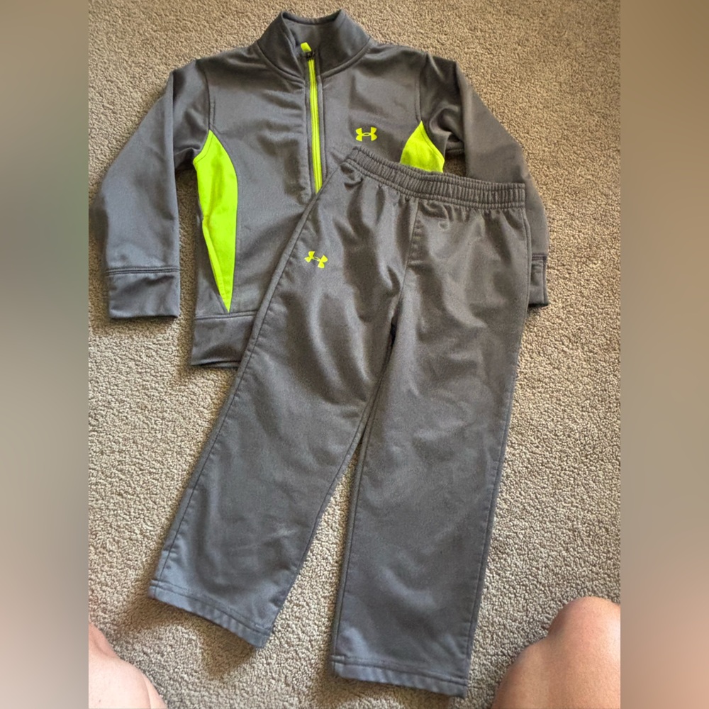 Under Armour Kids Charcoal and Neon Yellow Joggers